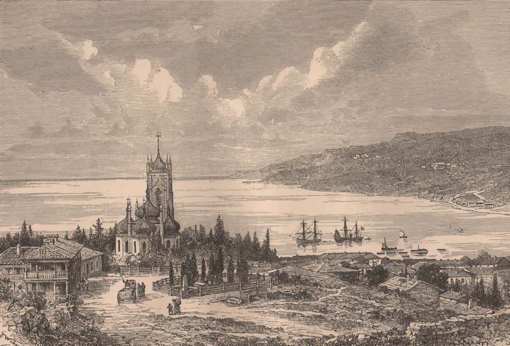 Yalta. Ukraine 1885 old antique vintage print picture